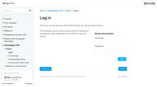 Log in — django cms 3.5.3 documentation