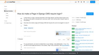 How do make a Page in Django CMS require login? - Stack Overflow
