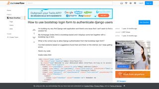 How to use bootstrap login form to authenticate django users ...