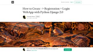 How to create -> Registration+Login WebApp with Django 2.0 - Medium