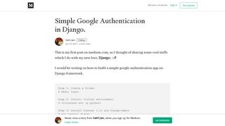 Simple Google Authentication in Django. – Sahil Jain – Medium