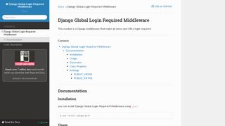 Django Global Login Required Middleware's documentation! - Read ...