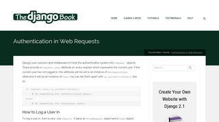 Authentication in Web Requests - Python Django Tutorials