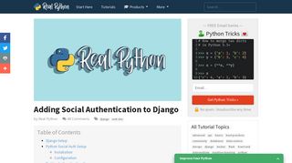 Adding Social Authentication to Django – Real Python