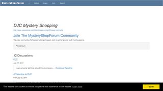 DJC Mystery Shopping: Discussions @ MysteryShopForum.com