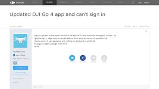 Updated DJI Go 4 app and can't sign in | DJI FORUM