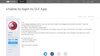 Unable to login to DJI App | DJI FORUM