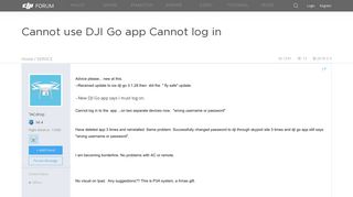 Cannot use DJI Go app Cannot log in | DJI FORUM
