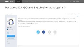 Password DJI GO and Skypixel what happens ? | DJI FORUM