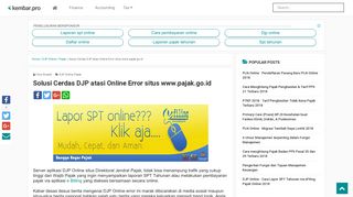Solusi Cerdas DJP atasi Online Error situs www.pajak.go.id - Kembar ...