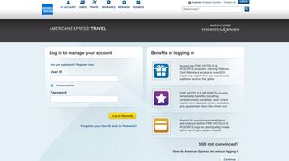 American Express AU : Online Services : Log in