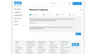 Passwort vergessen - DKB - Deutsche Kreditbank AG - Internet Banking