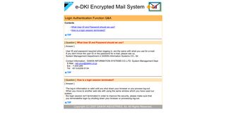 e-DKI Encrypted Mail System Login Authentication Function Q&A