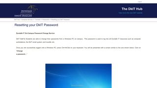 Resetting your DkIT Password | Dundalk Institute of Technology