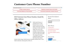 DLF Customer Care Phone Number, Email ID, Office Address ...