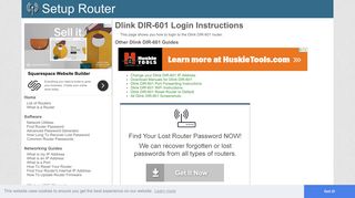 How to Login to the Dlink DIR-601 - SetupRouter