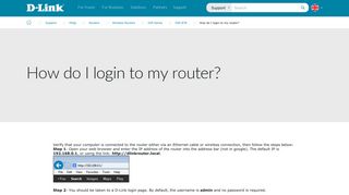 How do I login to my router? | D-Link UK