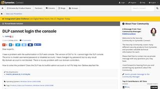 DLP cannot login the console | Symantec Connect Community