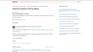 What do I need for a DLP in Allen? - Quora