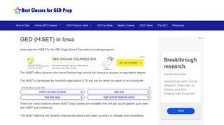 GED in Iowa - Classes, Prices, and Testing Centers - Best GED Classes