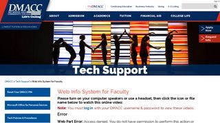 Web Info System for Faculty - Des Moines Area Community College