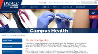 Flu Vaccine Sign-Up - Des Moines Area Community College