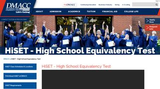 DMACC HiSET - High School Equivalency Test
