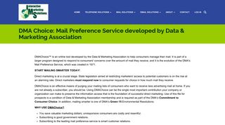 Interactive Marketing Solutions - DMAChoice - Mail Preference Service