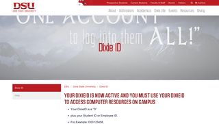 Dixie State University :: Dixie ID