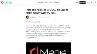 Introducing dMania: 9GAG on Steem - Make money with memes ...