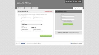 Waxing Mania > Login Or Sign Up - secure-booker.com