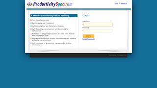 Login Page - ProductivitySpectrum