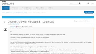 Director 7.16 with Xenapp 6.5 - Login fails - Director - Discussions
