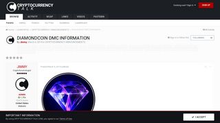 Diamondcoin DMC Information - CRYPTOCURRENCY ANNOUNCEMENTS ...