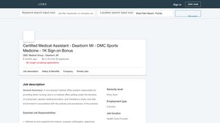 DMC Medical Group hiring Certified Medical Assistant - Dearborn MI ...