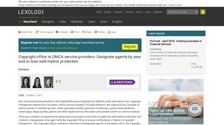 Copyright office to DMCA service providers: Designate agents by year ...