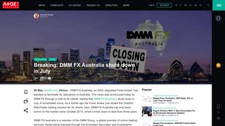 Breaking: DMM FX Australia shuts down in July | AtoZ