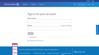 Your account at Pitney Bowes - Sign In