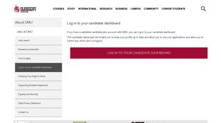 Log in to your candidate dashboard - De Montfort University