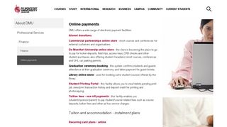Online payments - De Montfort University