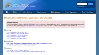 Driver License Renewals, Duplicates, and Changes - DMV - CA.gov