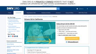 California Driver's Ed, Requirements & Course Info | DMV.ORG