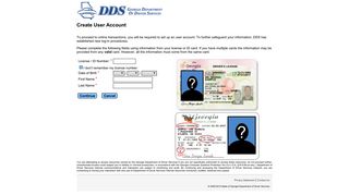 DDS Internet Services - Create Account Step 1