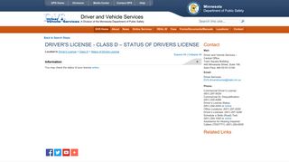 Driver's License - Class D – Status of Drivers License - Minnesota ...