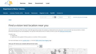 Find a vision test location near you | New York State ... - DMV