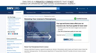 Pennsylvania PennDOT Driver's License Renewal | DMV.ORG