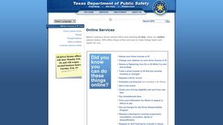 TxDPS - DL Online Services - Texas DPS - Texas.gov