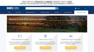 Texas Online Driver & Vehicle Services | DMV.ORG