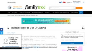Tutorial: How to Use DNALand - Family Tree