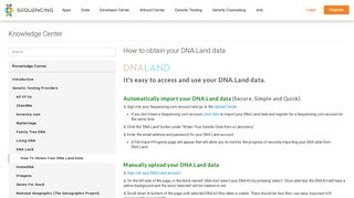 How to access DNA.Land data | Download, Import, Share & Use with ...